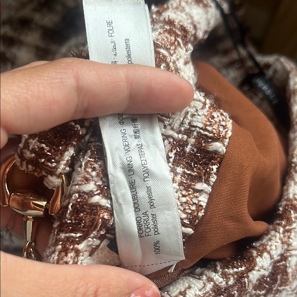 Uterque Asymmetrical A-line Midi Skirt in Brown and Cream - Picture 11 of 11